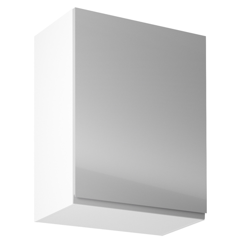 Felsőszekrény, fehér/szürke extra magasfényű, jobbos, AURORA G601F (RP)