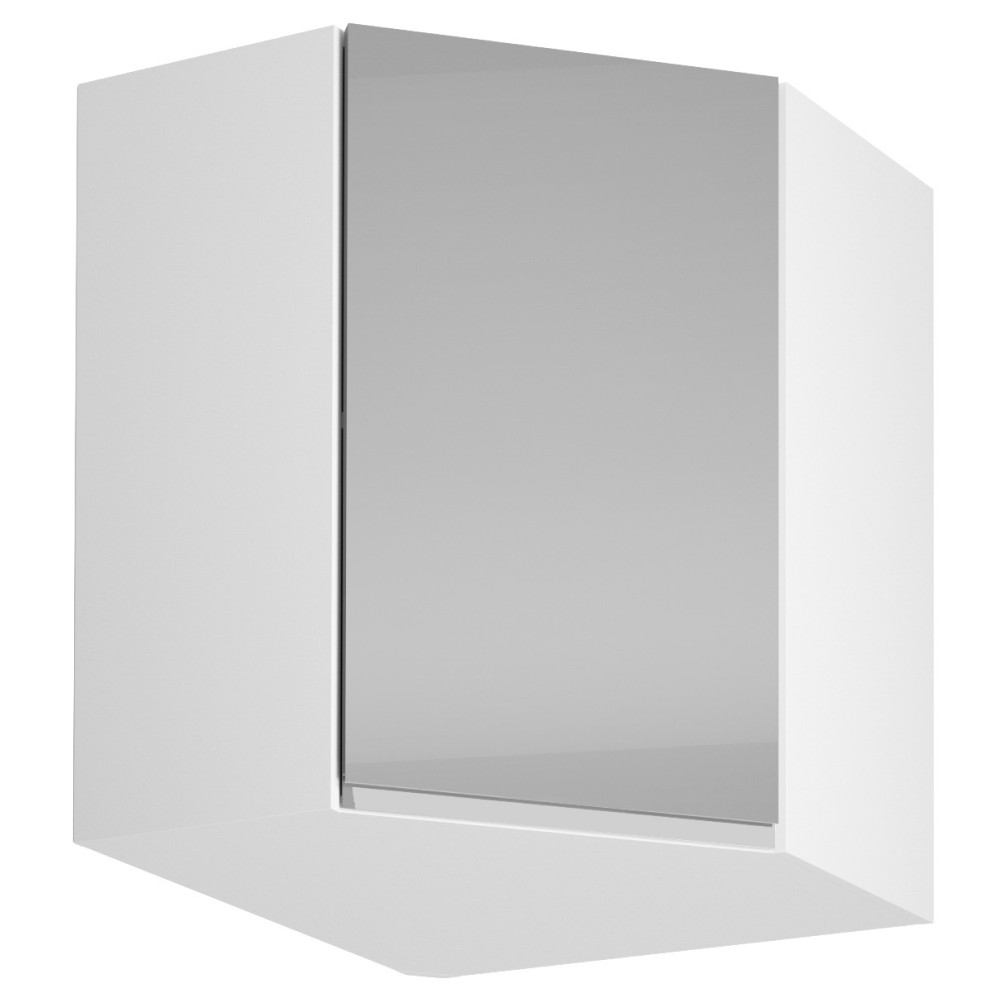 Felsőszekrény, fehér/szürke extra magasfényű, AURORA G60N (RP)