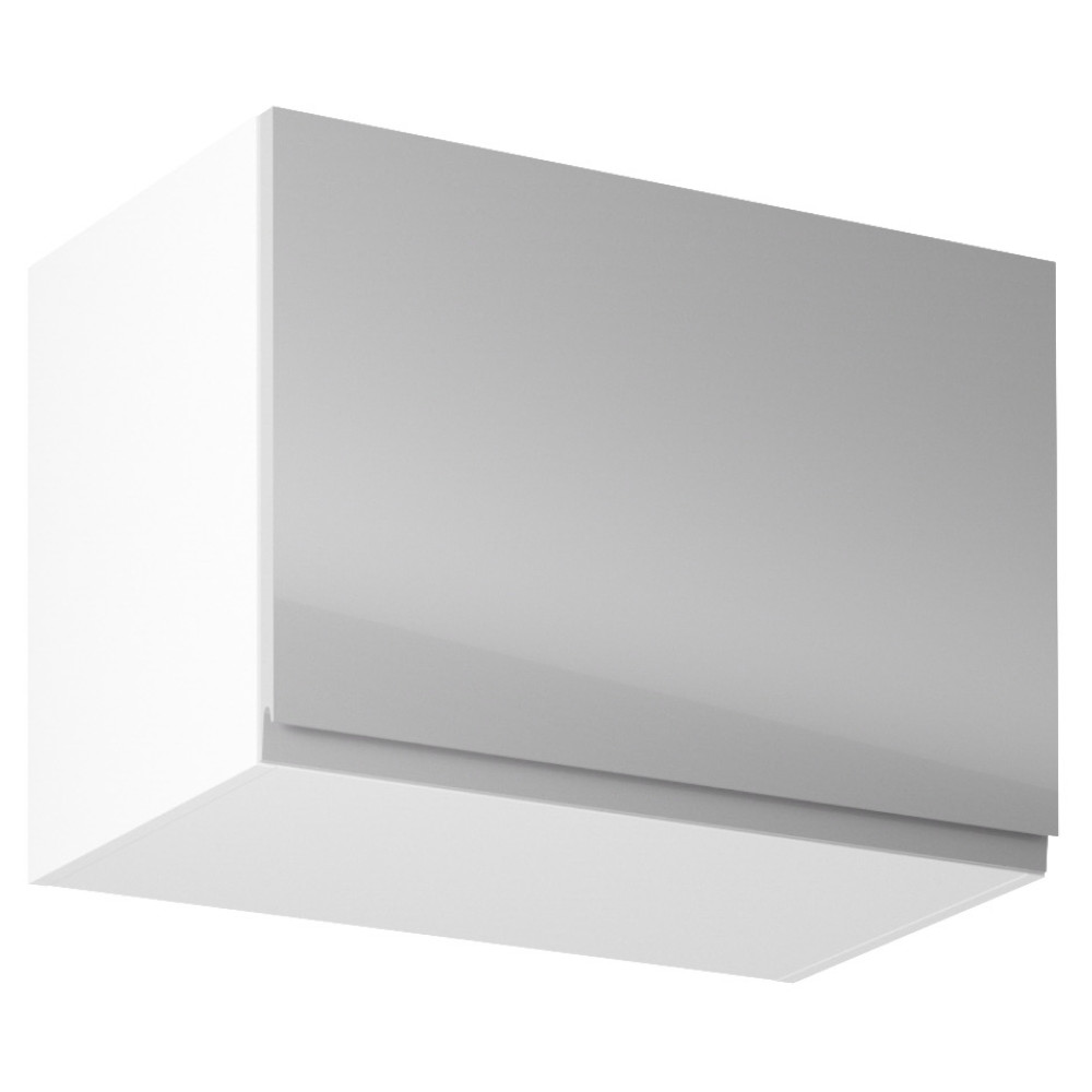 Felsőszekrény, fehér/szürke extra magasfényű, AURORA G60K (RP)