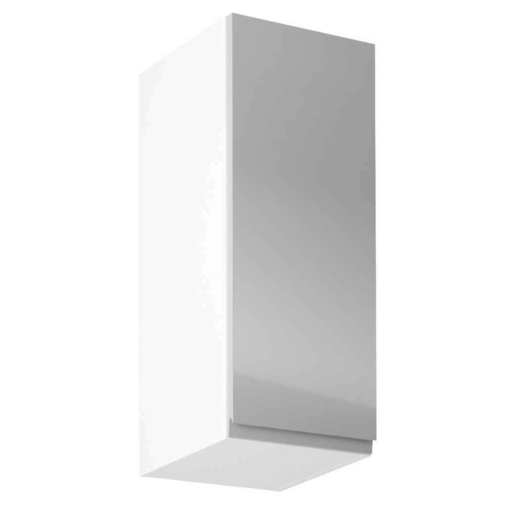 Felsőszekrény, fehér/szürke extra magasfényű, jobbos, AURORA G30 (RP)