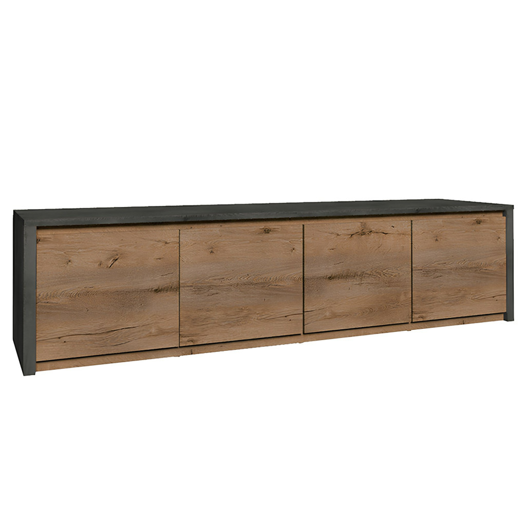 Komód, tölgy lefkas sötét/smooth szürke, MONTANA K4D (RP)