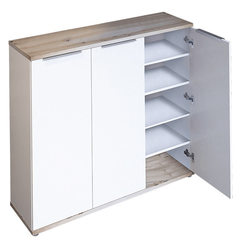 Cipősszekrény, fehér/tölgy artisan, MODINI TYP 2 (RP)