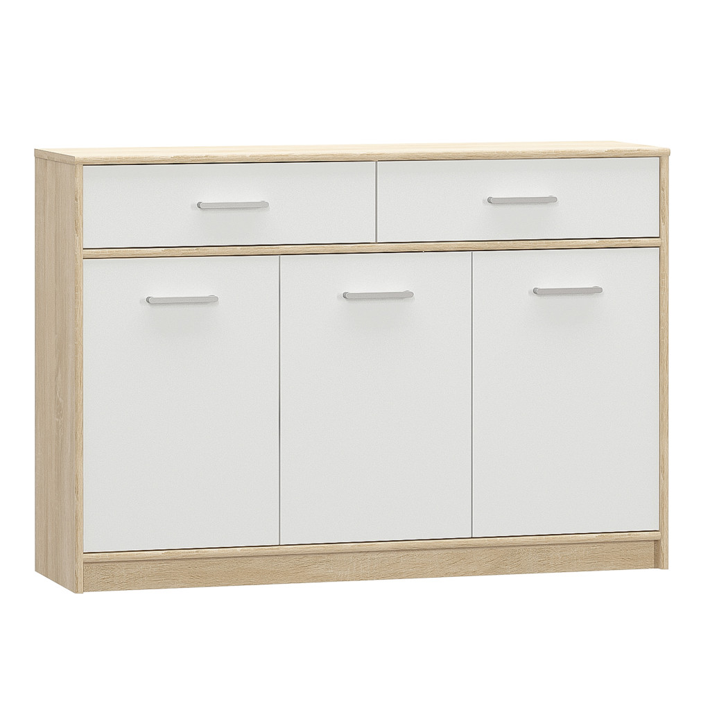 komód 3D2S, fehér/tölgy sonoma, TEYO (RP)