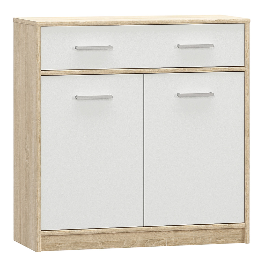 komód 2D1S, fehér/tölgy sonoma, TEYO (RP)