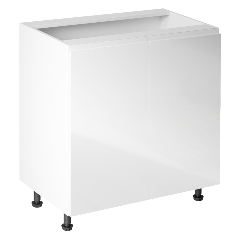 Alsószekrény, fehér/fehér extra magasfényű, AURORA D80 (RP)