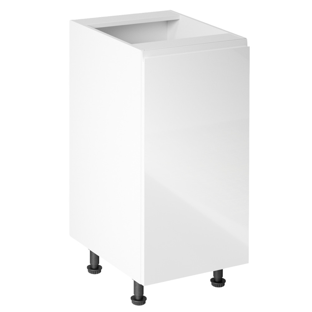 Alsószekrény, fehér/fehér extra magasfényű, jobbos, AURORA D40 (RP)