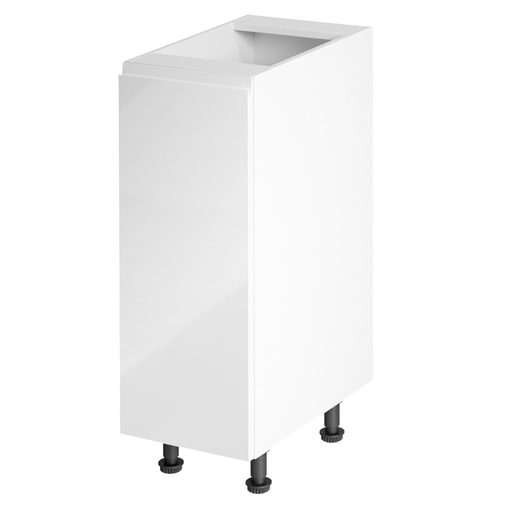 Alsószekrény, fehér/fehér extra magasfényű, balos, AURORA D30 (RP)