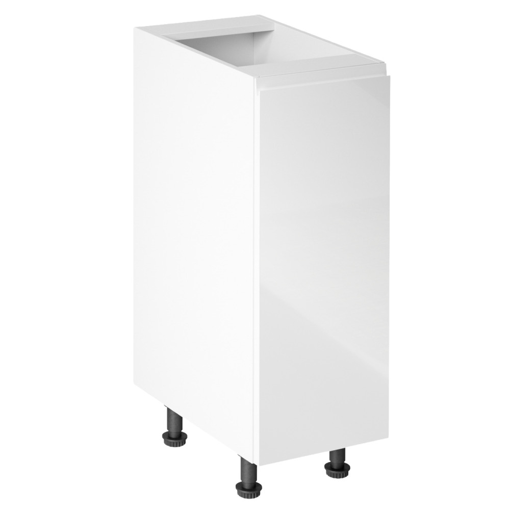 Alsószekrény, fehér/fehér extra magasfényű, jobbos, AURORA D30 (RP)