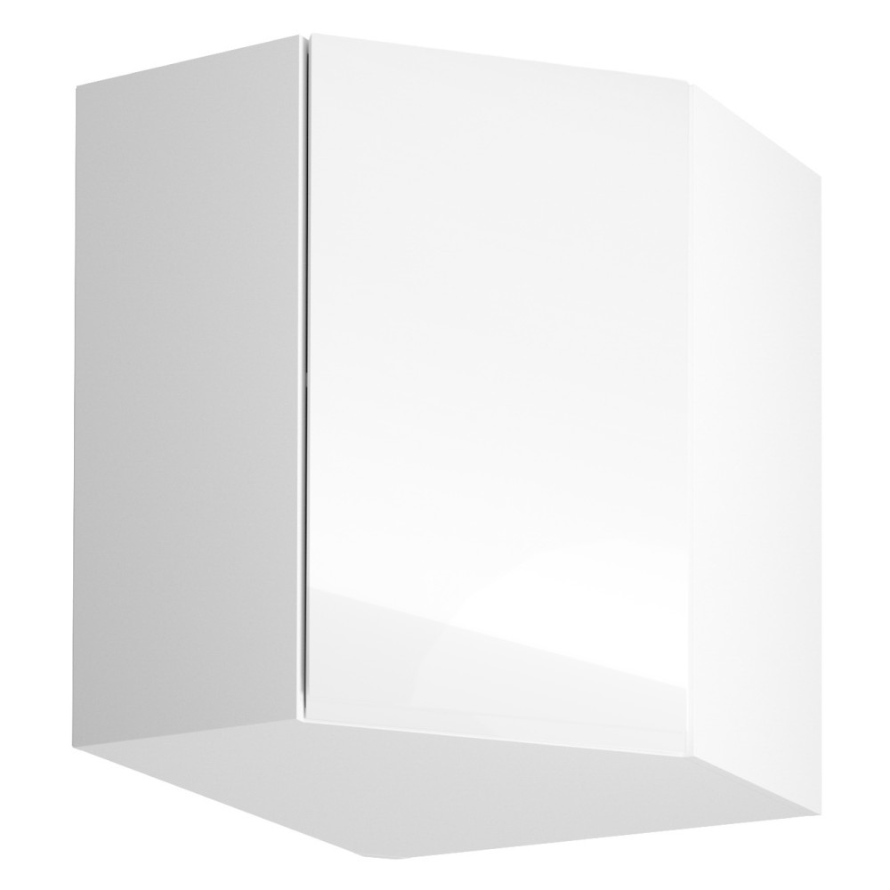 Felsőszekrény, fehér/fehér extra magasfényű, AURORA G60N (RP)