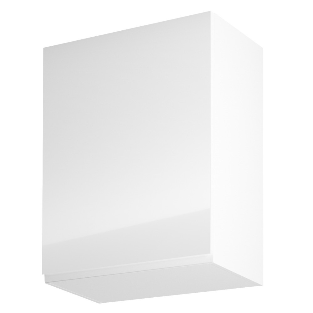 Felsőszekrény, fehér/fehér extra magasfényű, balos, AURORA G601F (RP)