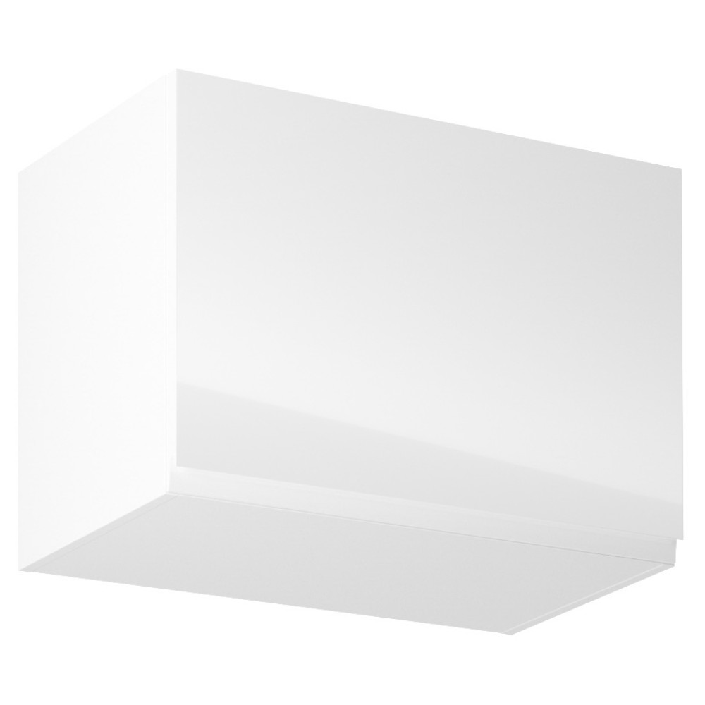 Felsőszekrény, fehér/fehér extra magasfényű, AURORA G60K (RP)