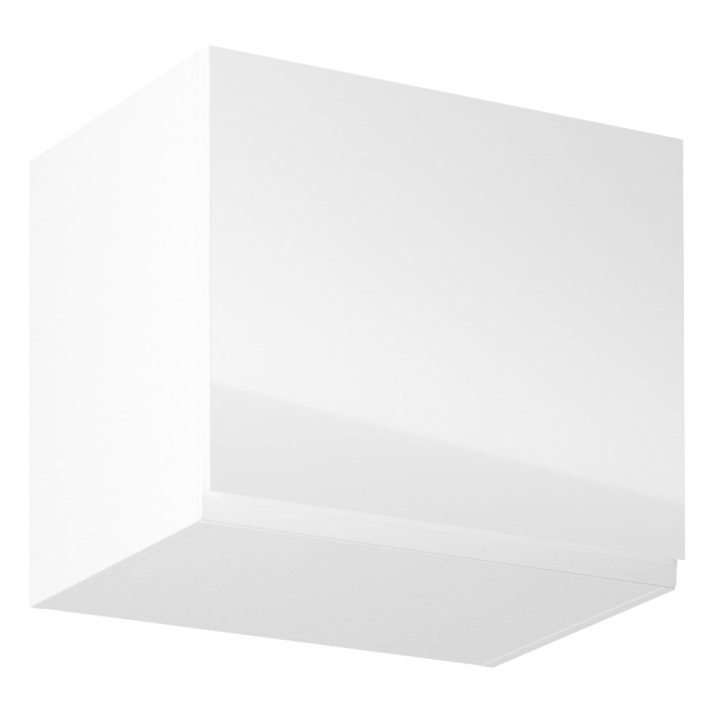 Felsőszekrény, fehér/fehér extra magasfényű, AURORA G50K (RP)