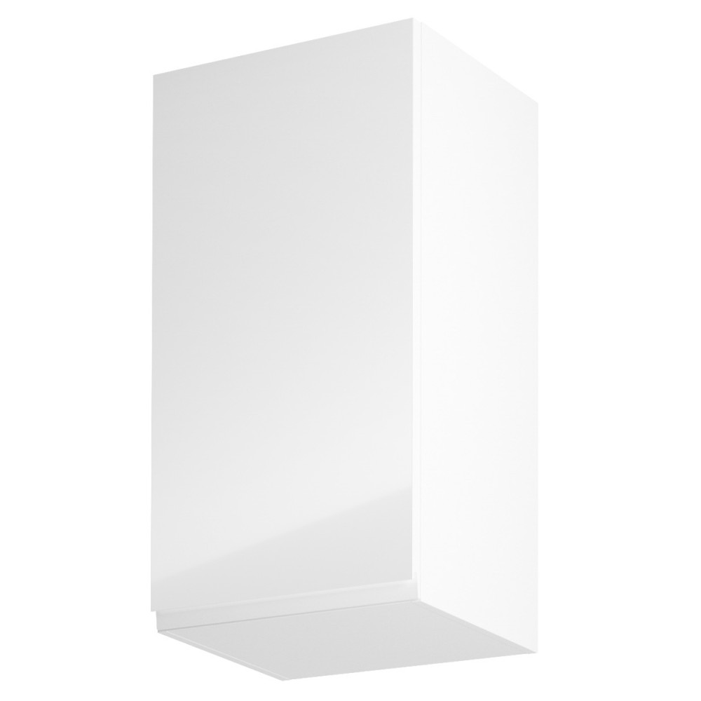 Felsőszekrény, fehér/fehér extra magasfényű, balos, AURORA G40 (RP)