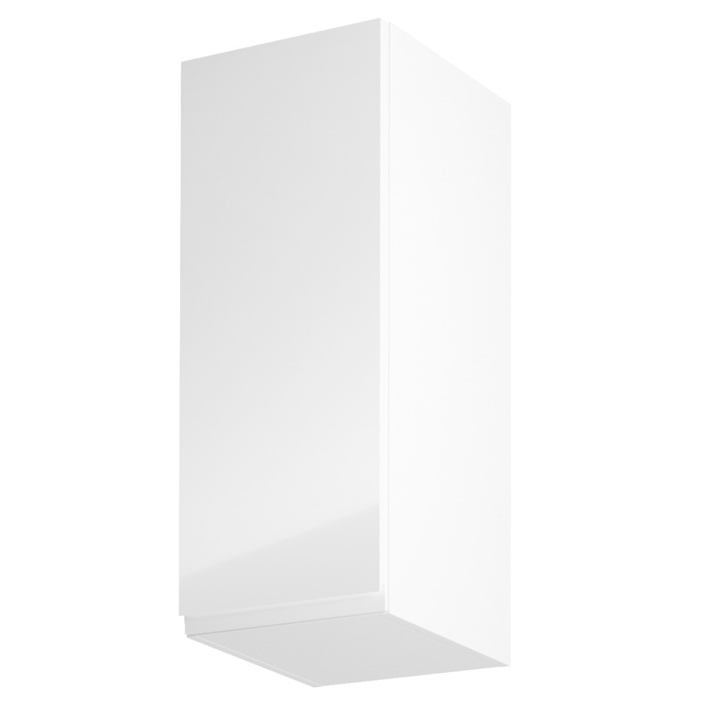 Felsőszekrény, fehér/fehér extra magasfényű, balos, AURORA G30 (RP)