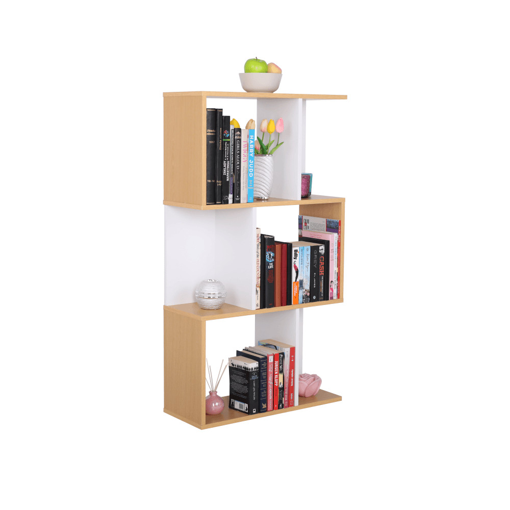 Könyvespolc, tűnyalábos fenyő/fehér, ERDEM NEW TYP 1 (RP)