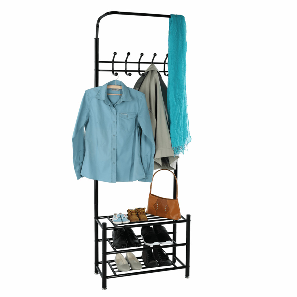 Fogas cipőtartóval, fekete fém, BARNUM (RP)