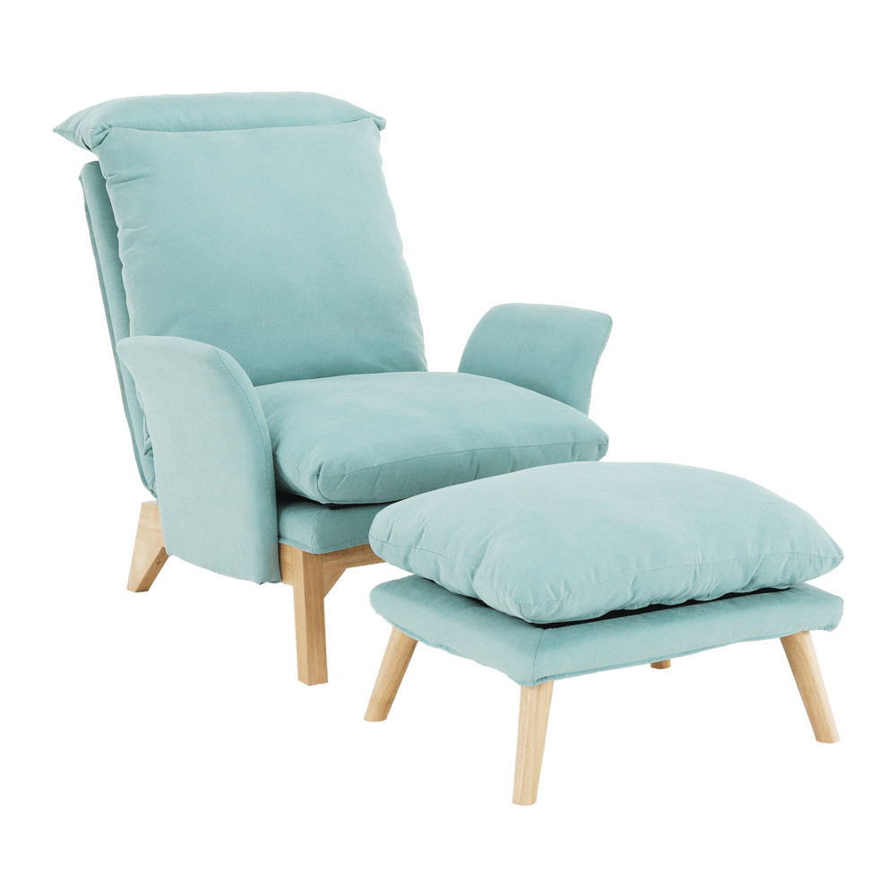 Fotel lábtartóval, mentol/természetes, ZANDER (RP)