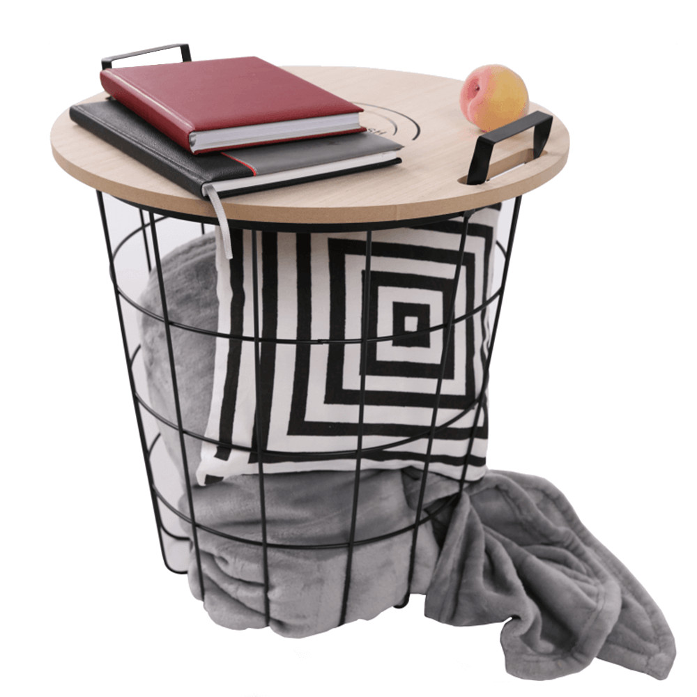 Kisasztal, természetes minta/fekete, NANDO (RP)