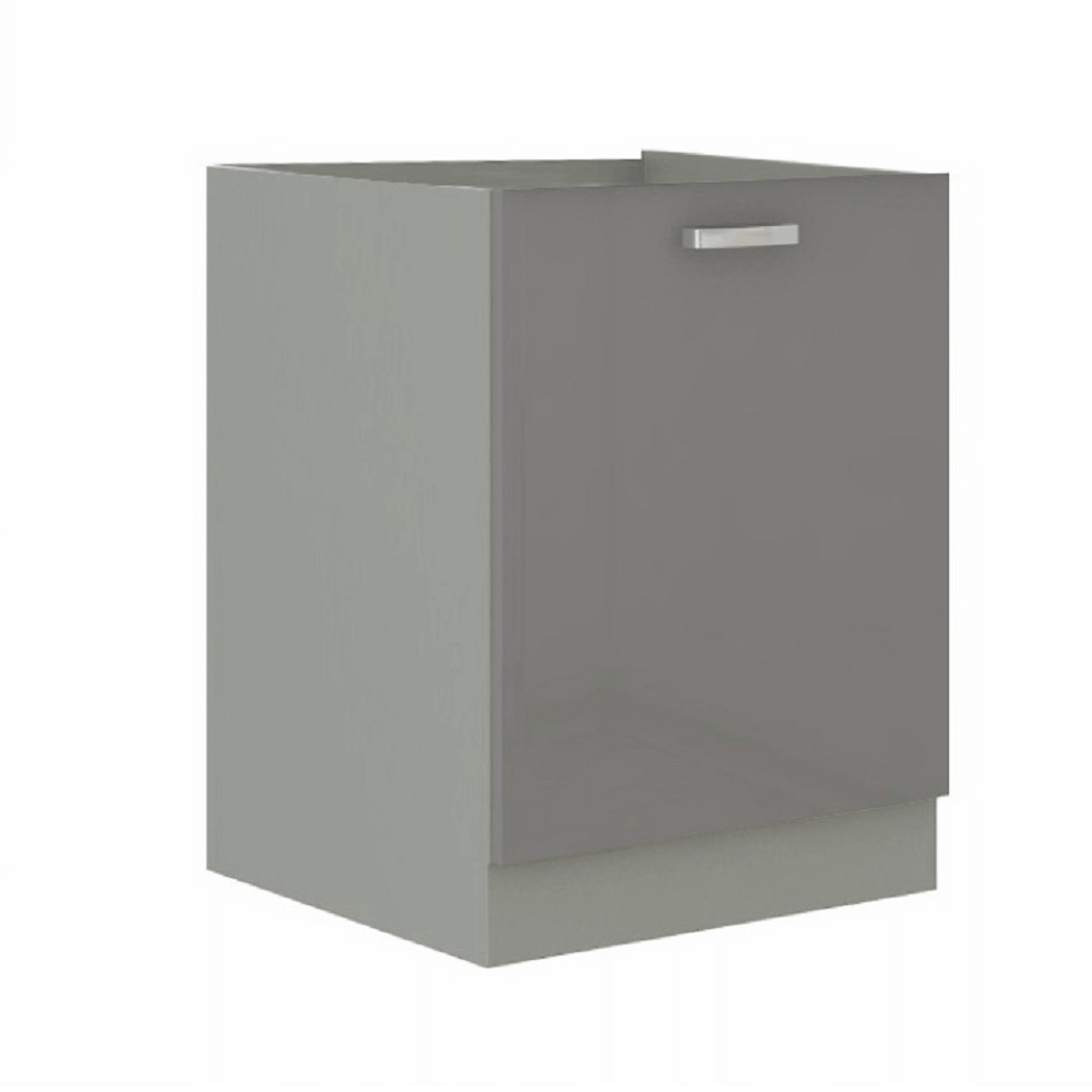 Alsó szekrény, szürke/szürke extra magasfényű, PRADO 60 D 1F ZB (RP)