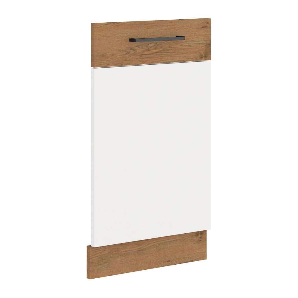 Ajtó beépített mosogatógépre, lancelot tölgy/ fehér extra magas fényű HG, VEGA ZM 713x446 (RP)