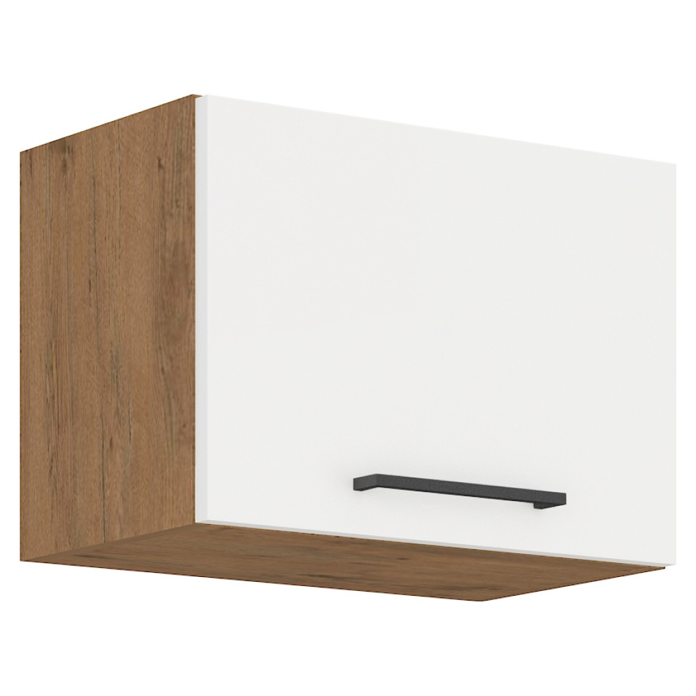 Felső szekrény, lancelot tölgy / fehér extra magas fényű HG, VEGA 50 GU-36 1F (RP)