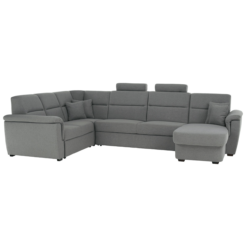 Ülőgarnitúra U alakban, szövet szürke, jobbos, BORN U (RP)