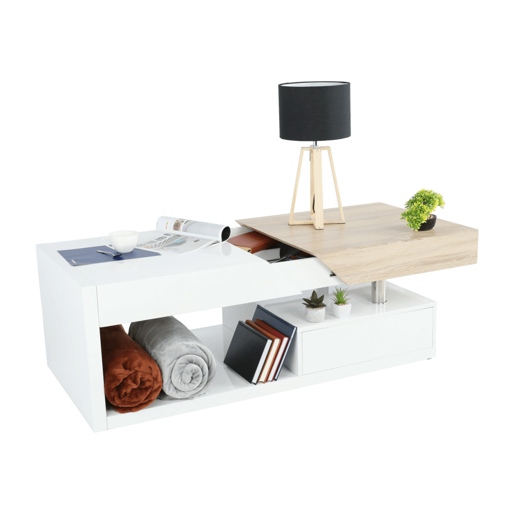 Dohányzó asztal , fehér fény/tölgy sonoma, MELIDA (RP)