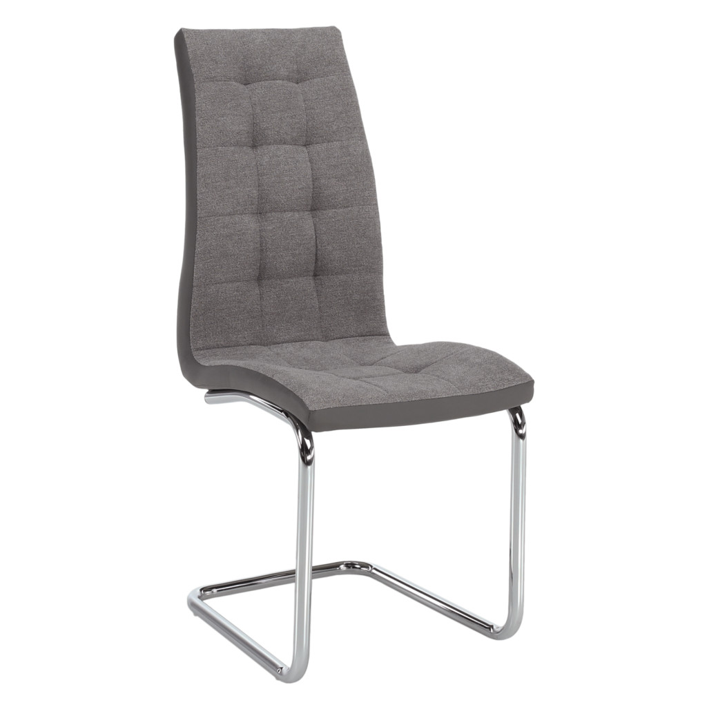 Étkezőszék, világosszürke/szürke/króm, SALOMA NEW (RP)