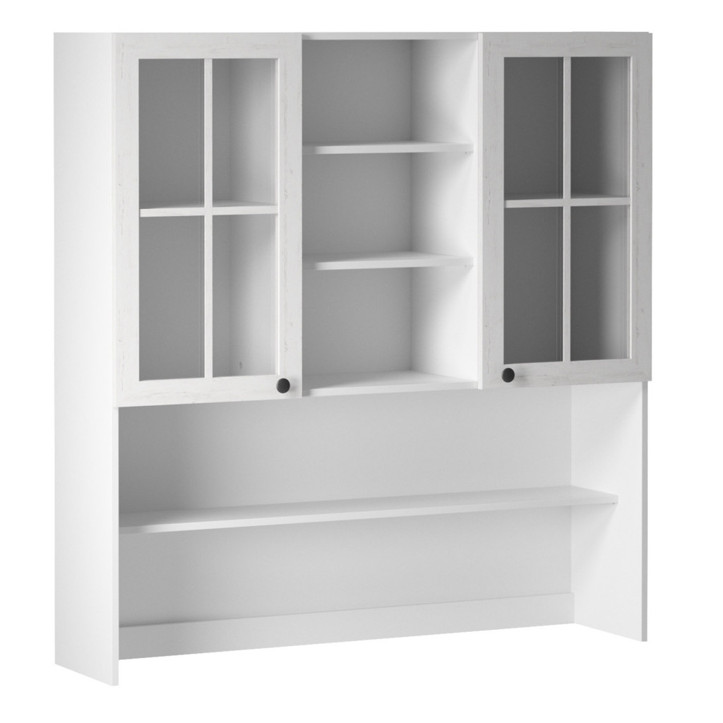 Felsőszekrény üveggel K120, fehér/sosna andersen, PROVANCE (RP)