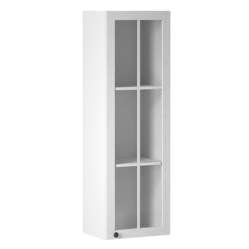 Felsőszekrény üveggel W40S, fehér/sosna andersen, PROVANCE (RP)