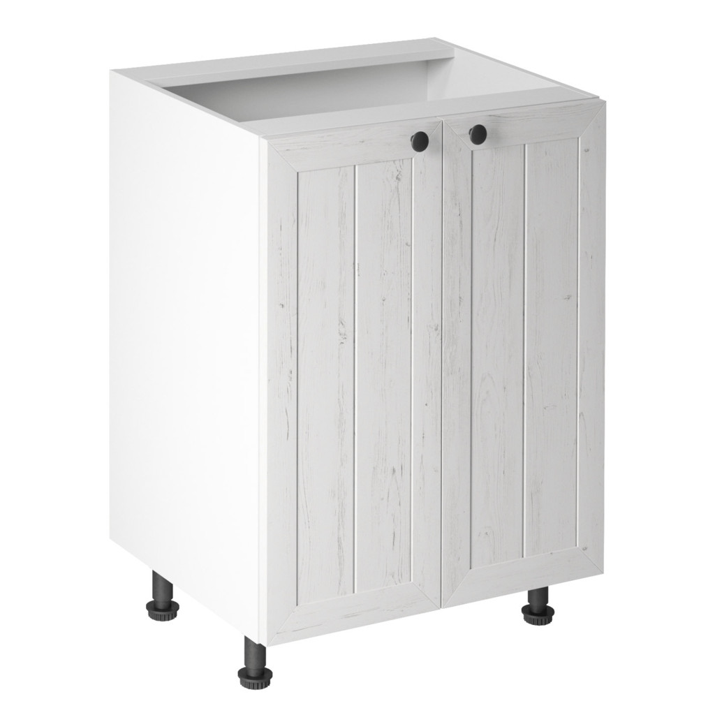 Alsószekrény ajtóval D60, fehér/sosna andersen, PROVANCE (RP)