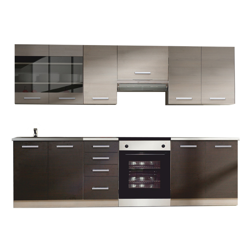 Konyhabútor, világos szürke tölgyfa/sötét tölgyfa, KLANTON (RP)