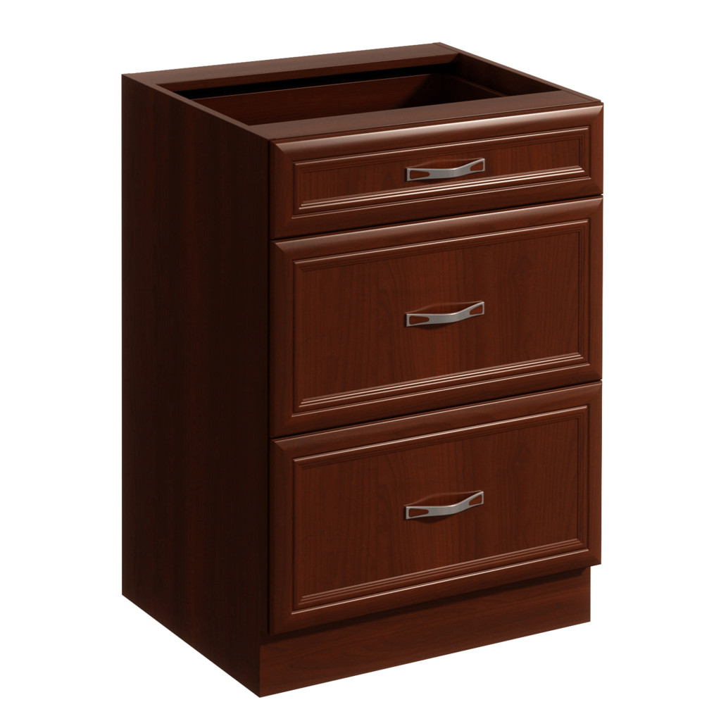 Alsószekrény D60S3 három fiókkal, dió Milano, SICILIA (RP)