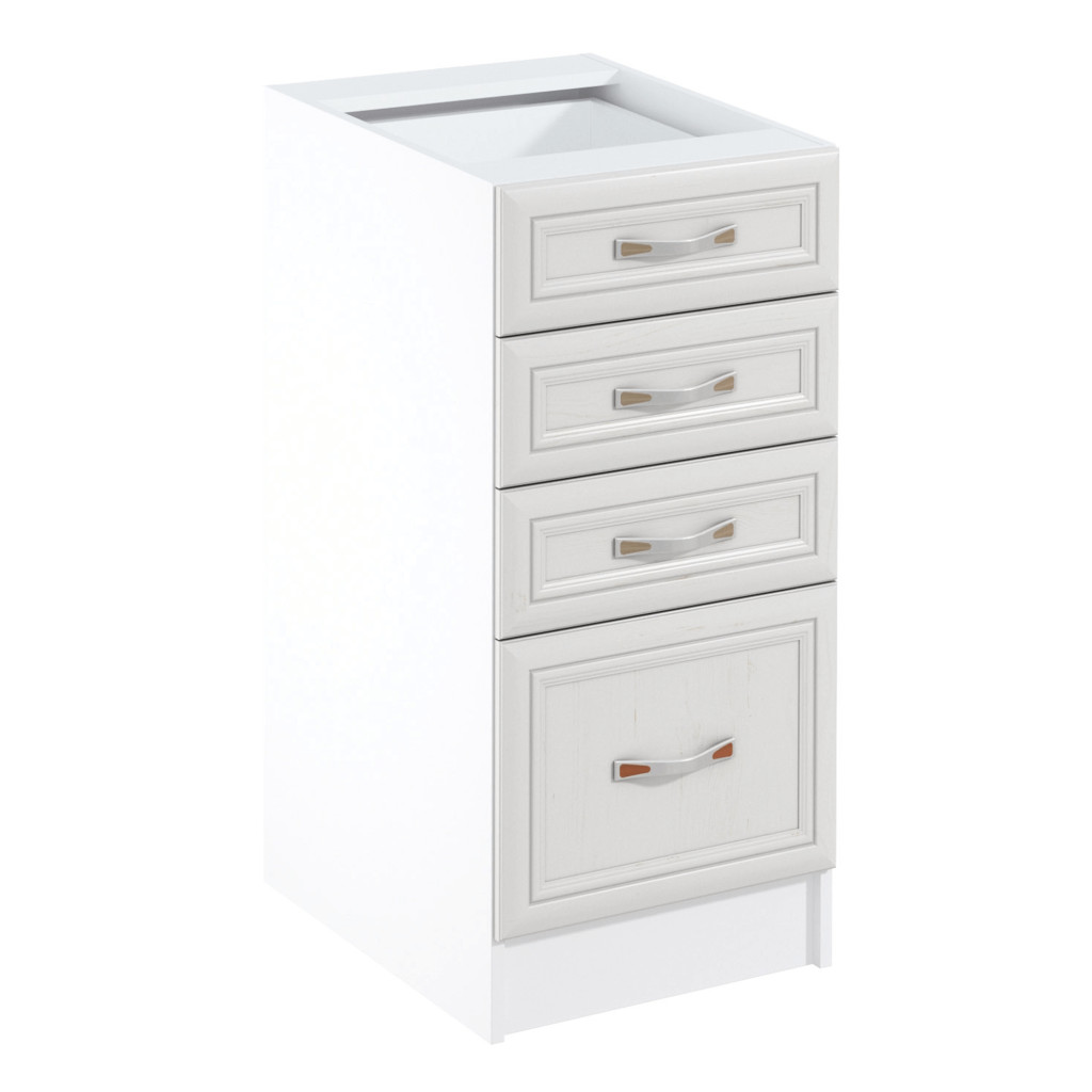 Alsószekrény D40S4 fiókokkal, fehér/sosna Andersen, SICILIA (RP)