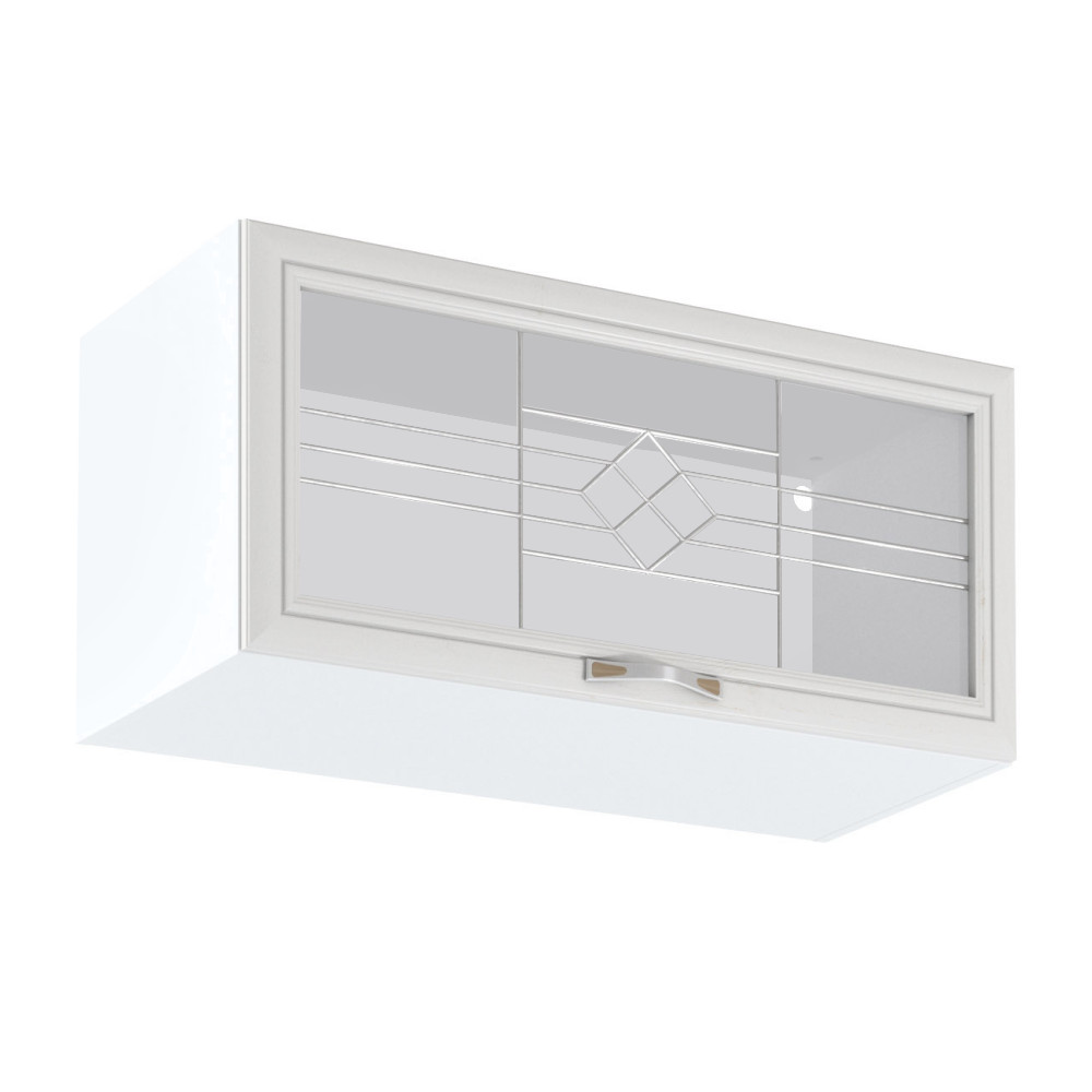 Felsőszekrény G80KS üveggel, fehér/sosna Andersen, SICILIA (RP)