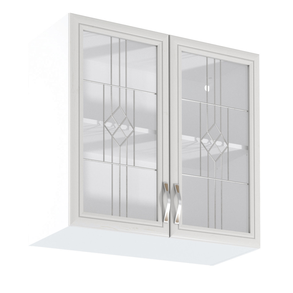 Felsőszekrény G80S üveggel, fehér/sosna Andersen, SICILIA (RP)