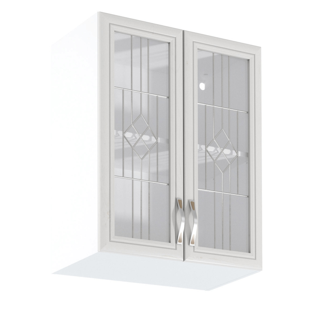 Felsőszekrény G60S üveggel, fehér/sosna Andersen, SICILIA (RP)