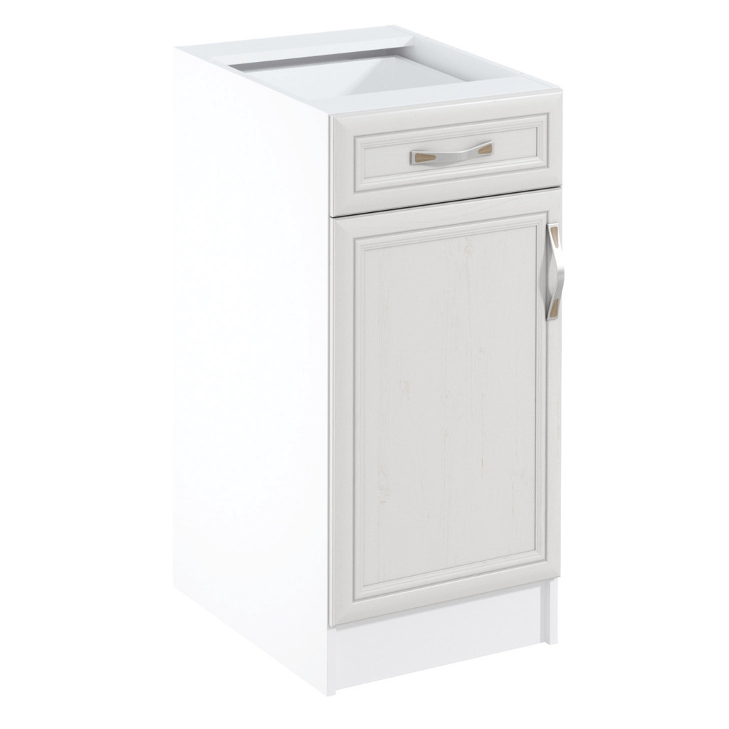 Alsószekrény D40S1, balos, fehér/sosna Andersen, SICILIA (RP)