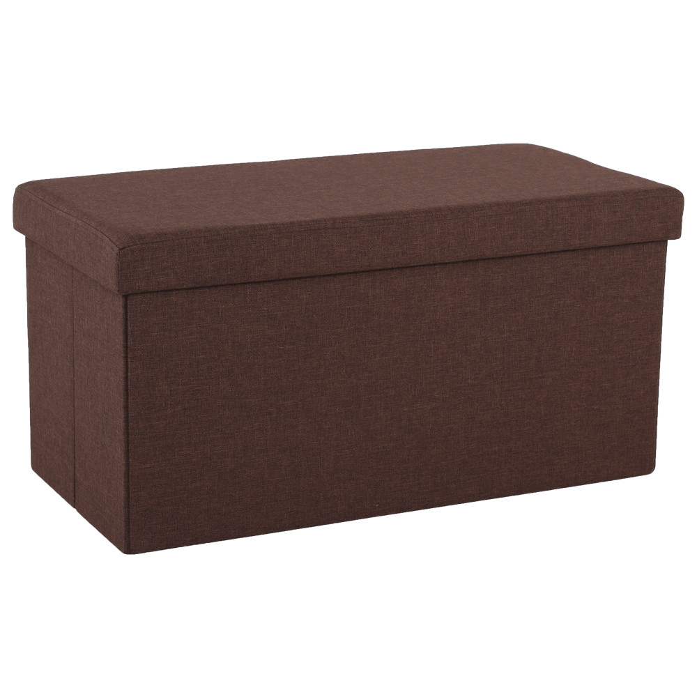 Összehajtható puff, barna szövet, ORELIA (RP)