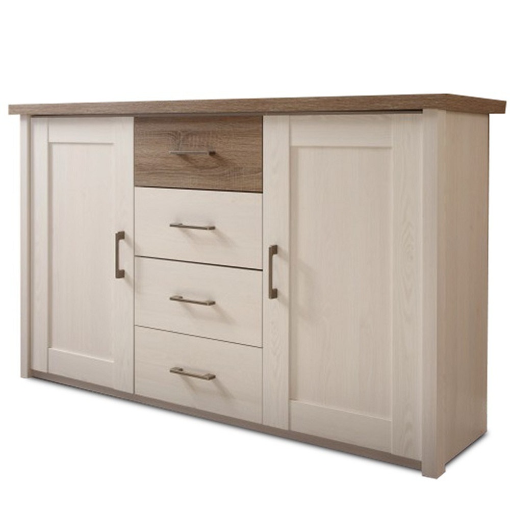 Komód, pínia fehér/ tölgy sonoma trufla, LUMERA (RP)