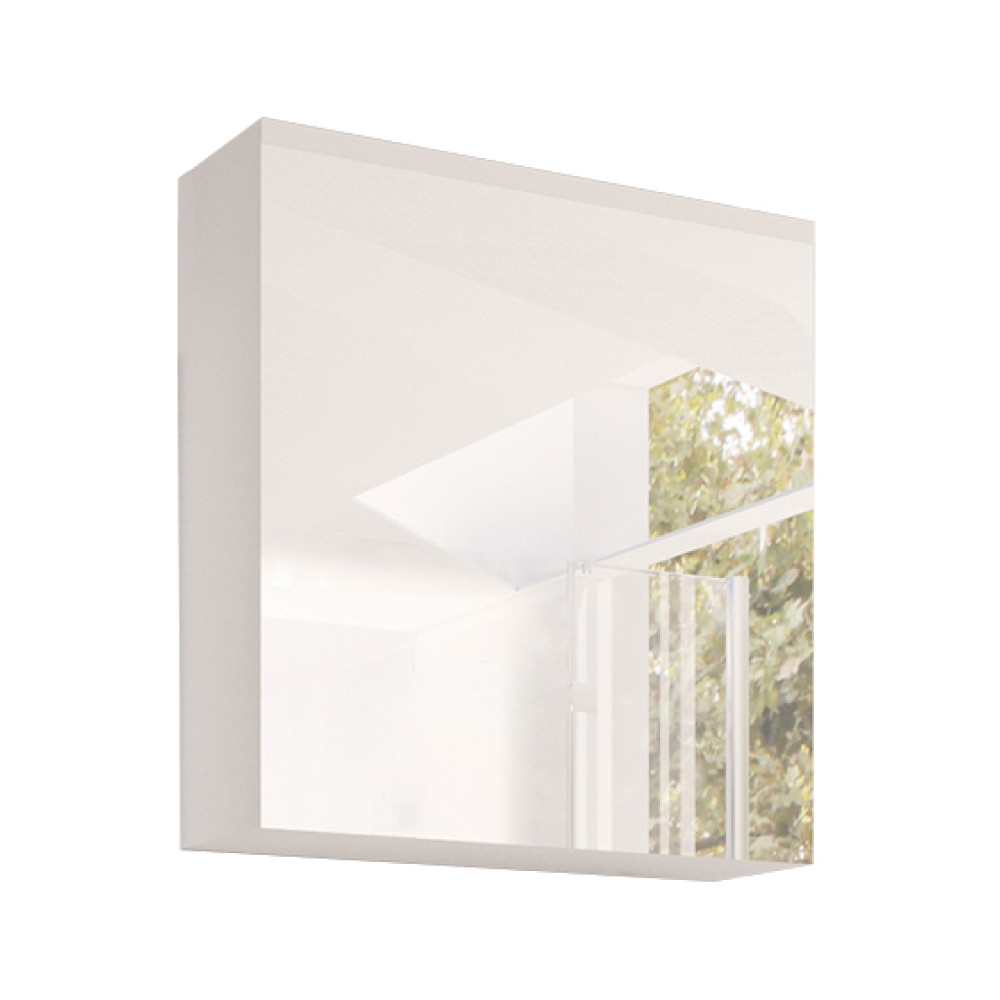 Tükrösszekrény, fehér/ fehér extra magas  HG fény, MASON WH14 (RP)