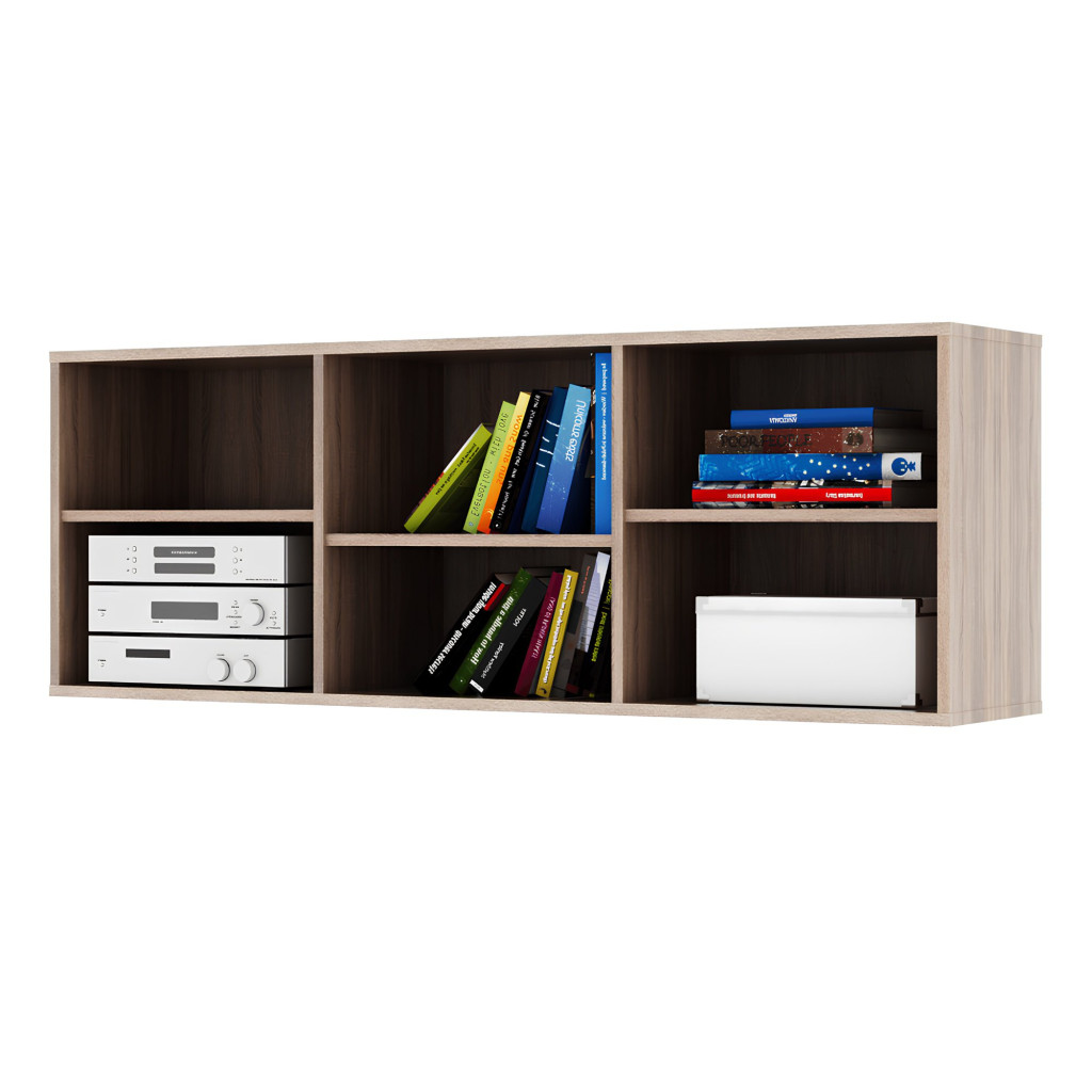 Alacsony könyvespolc, DTD laminált, tölgy sonoma, DUNAJ  TYP12 (RP)