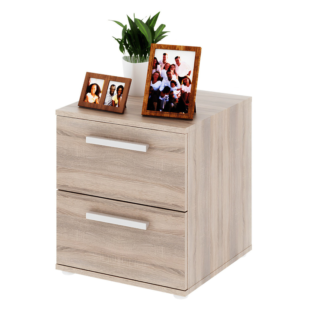 Alacsony szekrény 2 fiókkal keskeny, DTD laminált, tölgy sonoma, DUNAJ  TYP9 (RP)