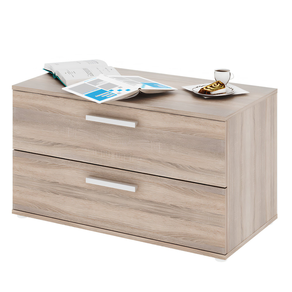 Kétfiókos komód, DTD laminált, sonoma tölgyfa, DUNAJ  8 (RP)