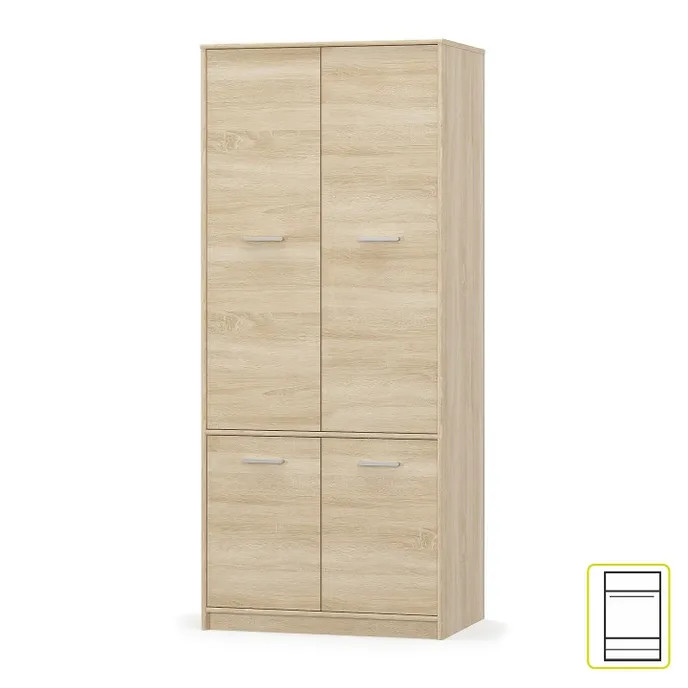 Akasztós szekrény 4D polcokkal, sonoma tölgyfa, TEYO (RP)