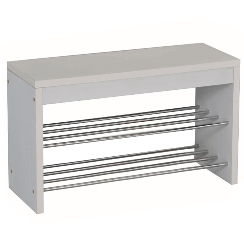 Lóca cipőtartóval, fehér/króm, LUSIA (RP)