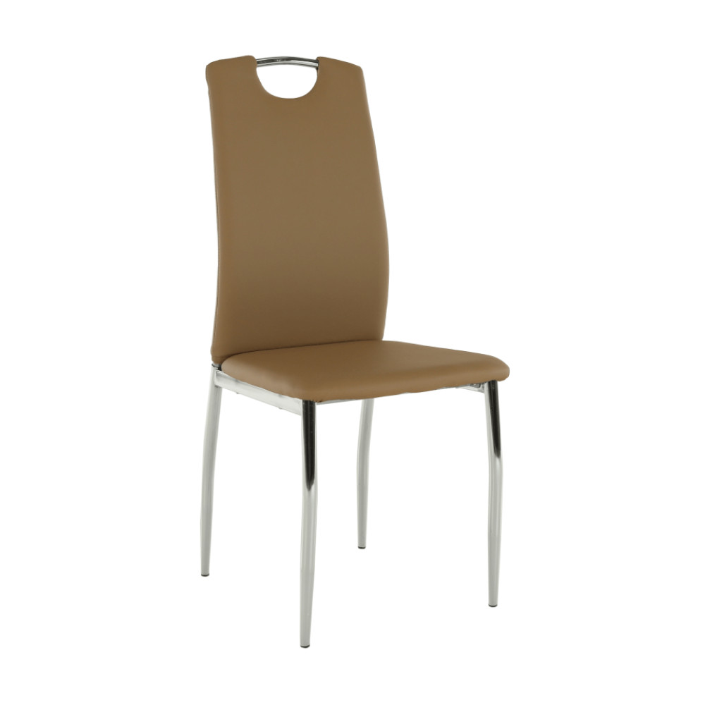 Szék, textilbőr bézs/króm, ERVINA (RP)