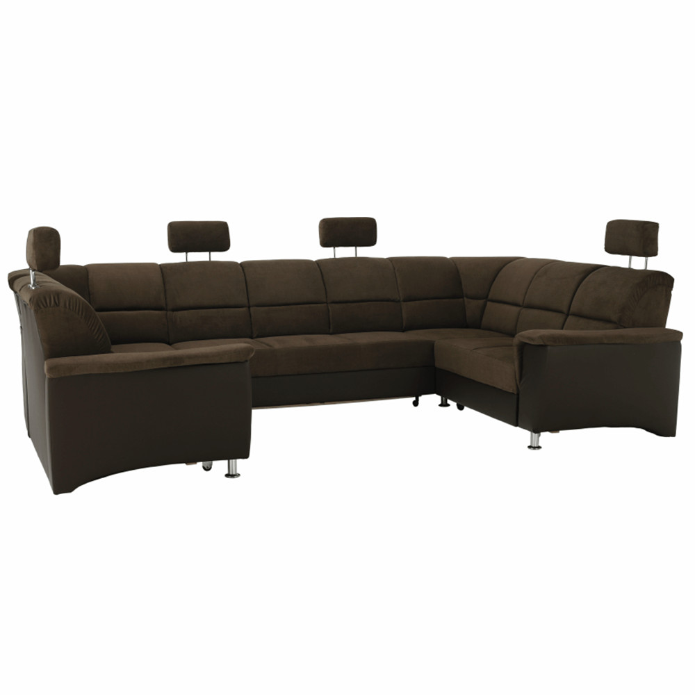 Ülőgarnitúra, textilbőr barna/szövet barna, SANTIAGO U (RP)