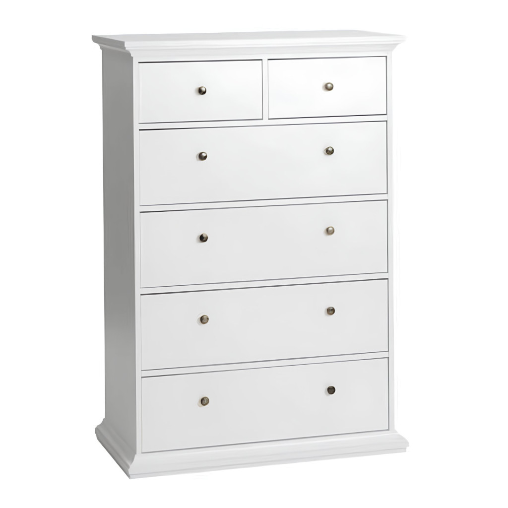 Komód, DTD fóliázott/MDF festett, fehér, PARIS 76718 (RP)