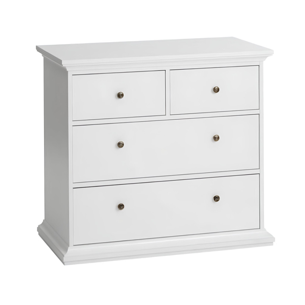 Komód, DTD fóliázott/MDF festett, fehér, PARIS 76716 (RP)